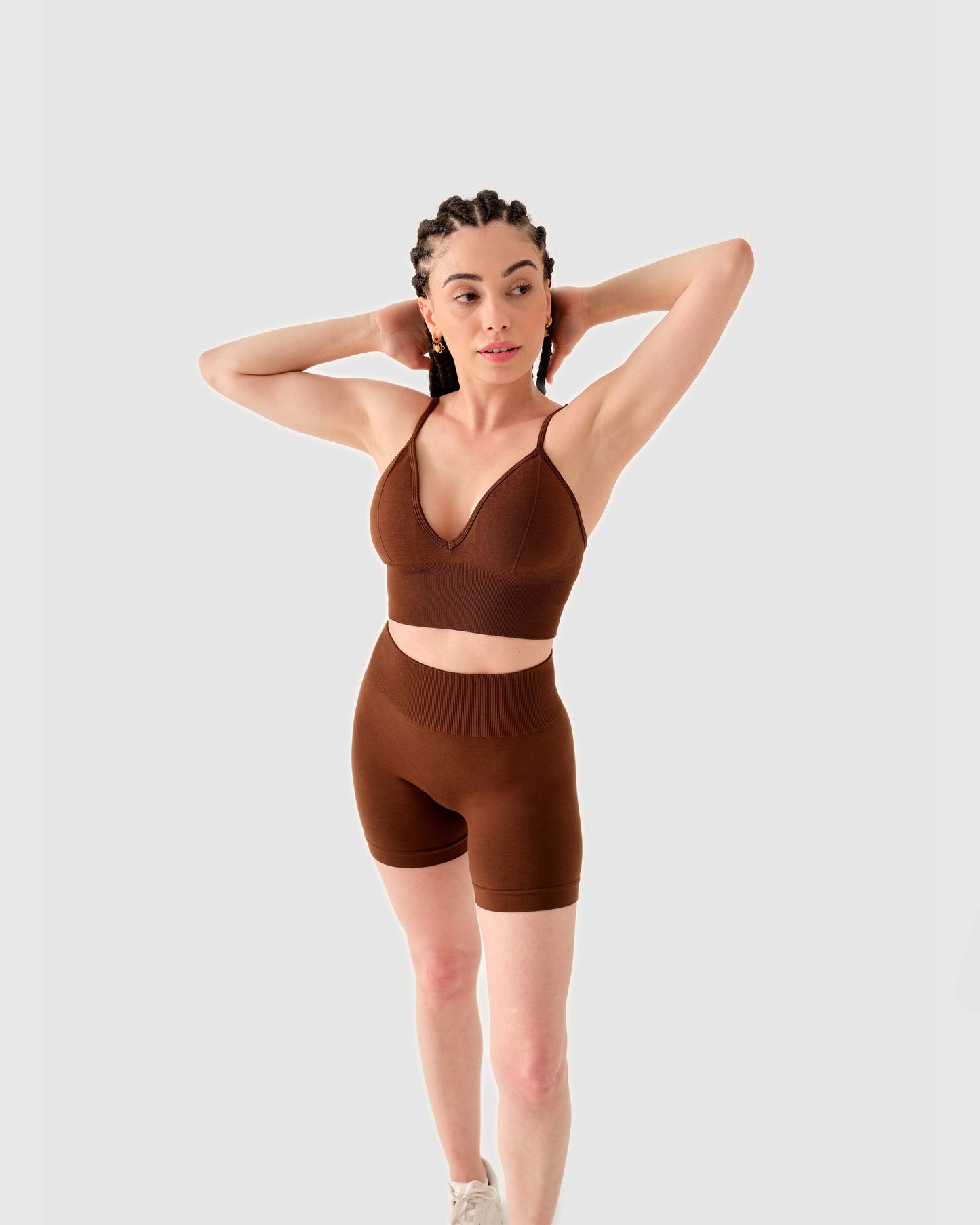 V-Neck Bra Dunkelbraun