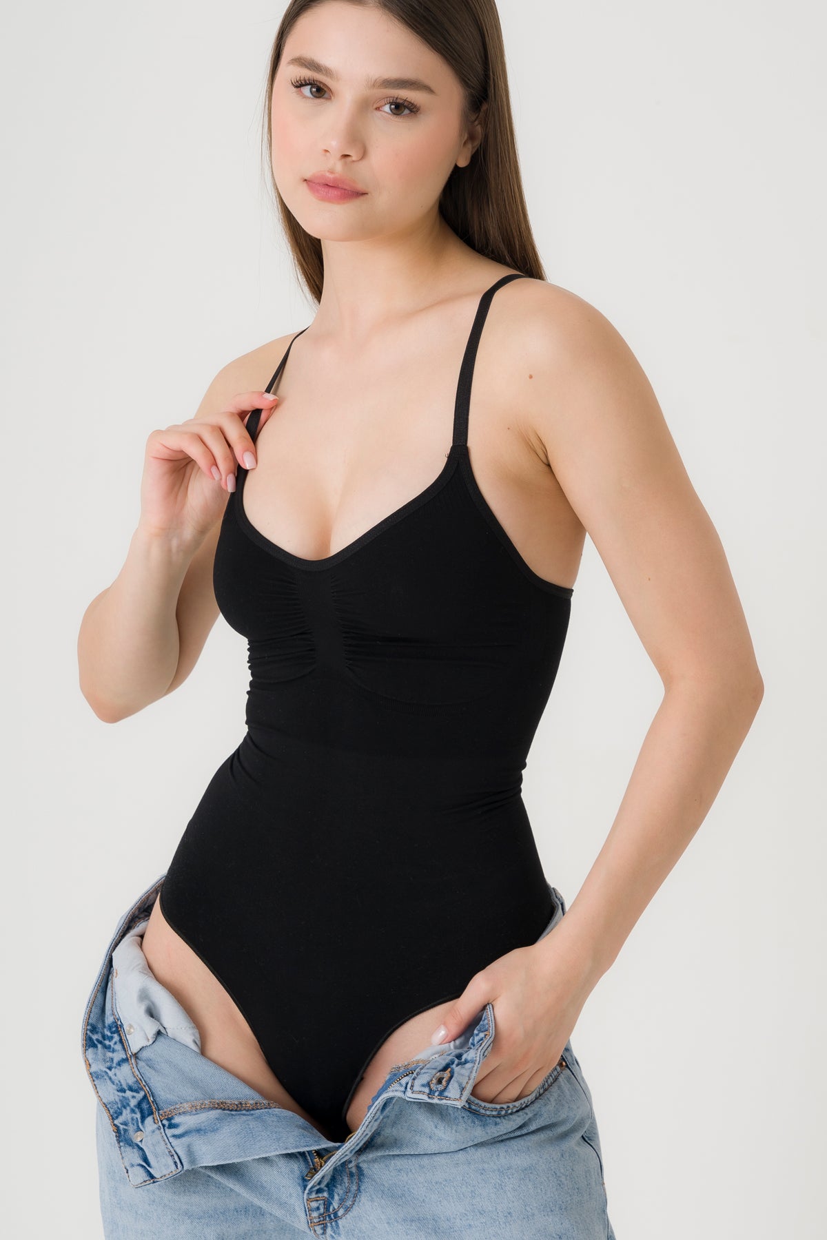 Shapewear Bodysuit mit String Schwarz