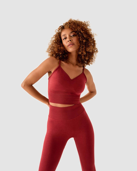 Crop Bra Weinrot
