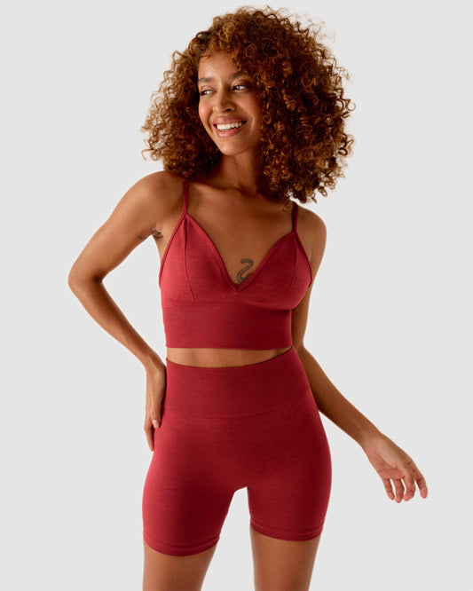 V-Neck Bra Weinrot