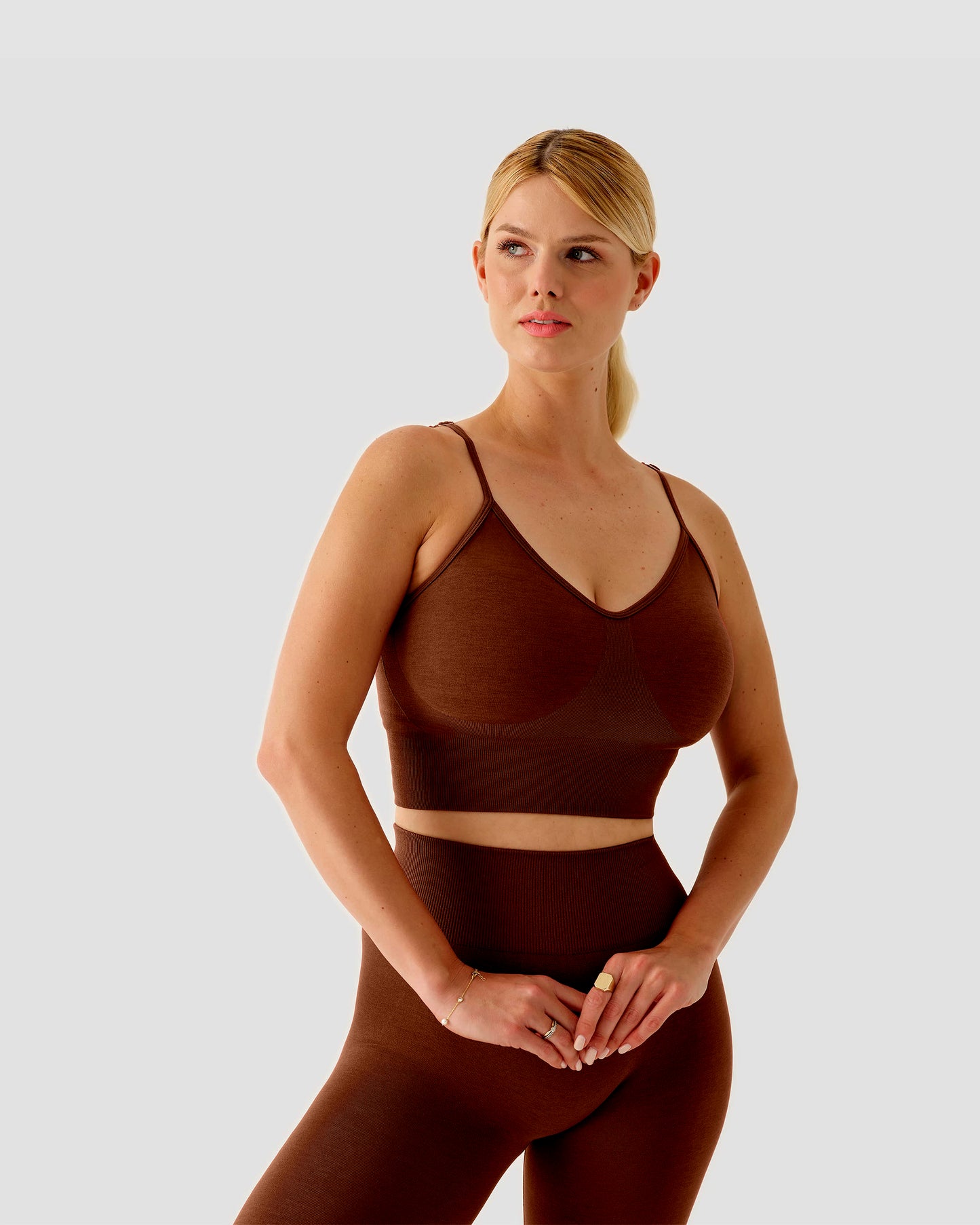 Crop Bra Dunkelbraun