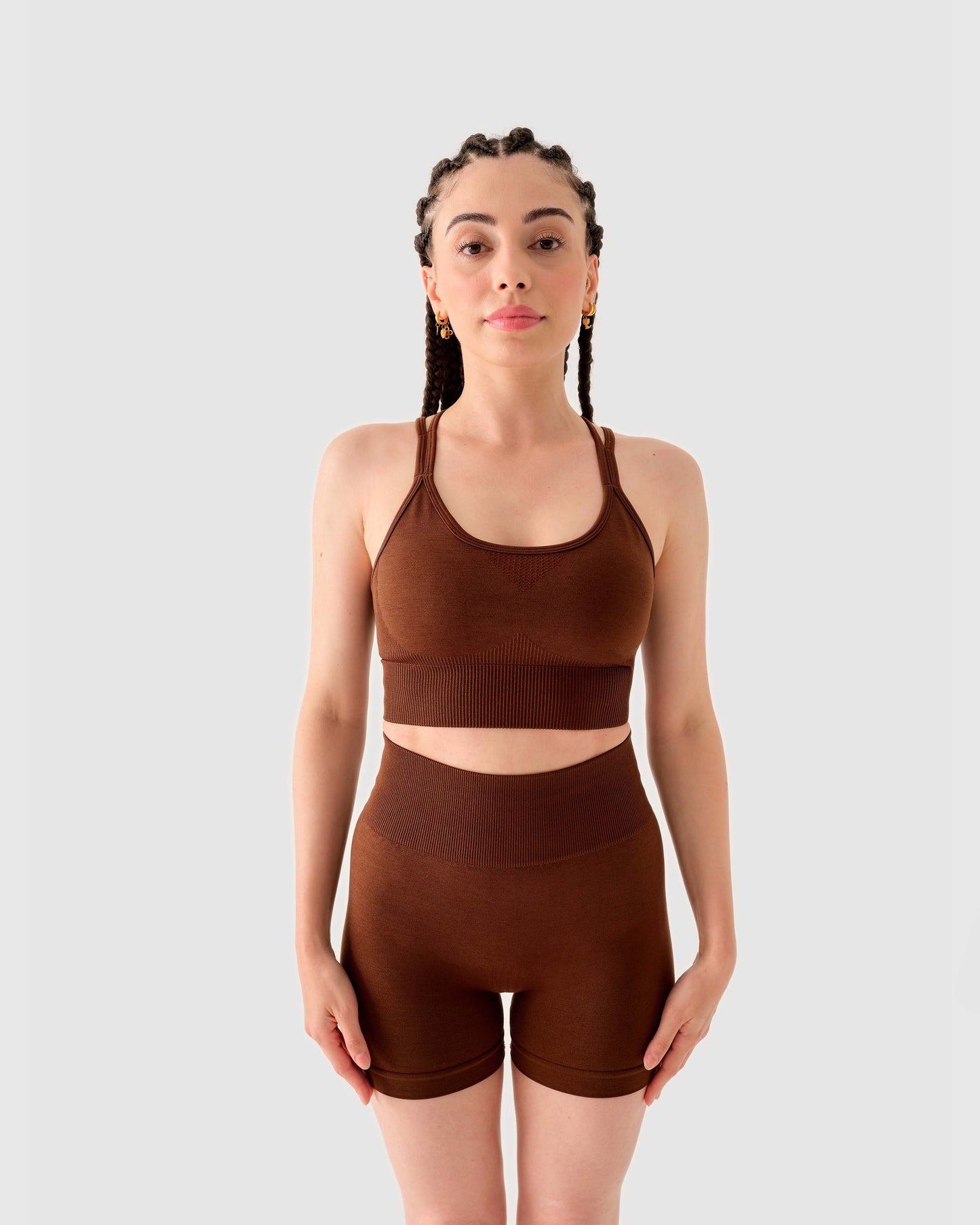 Strappy Back Bra Dunkelbraun