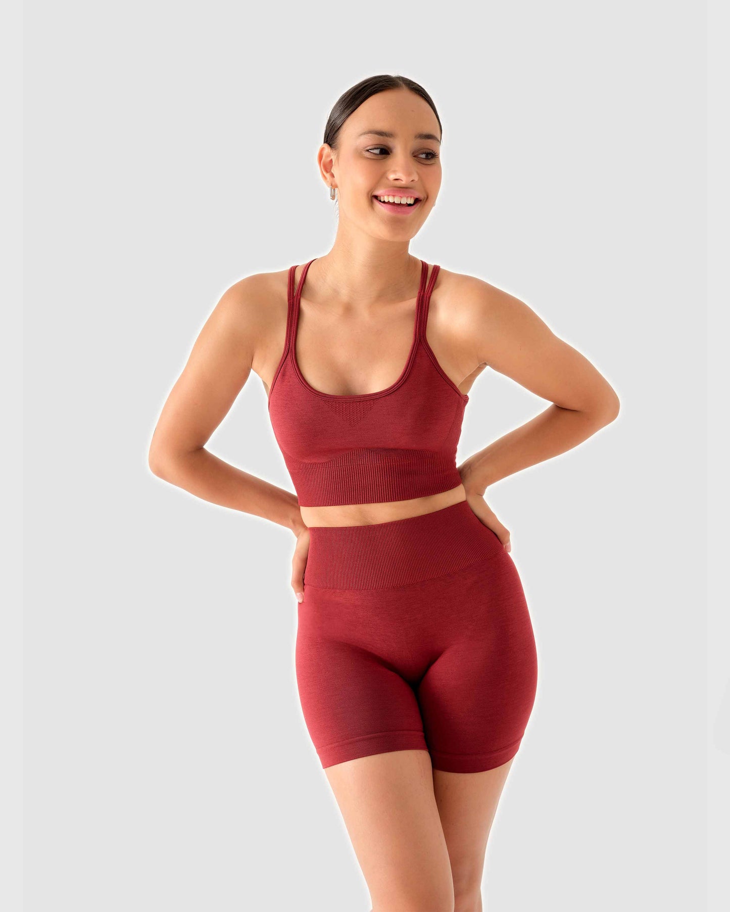 Strappy Back Bra Weinrot