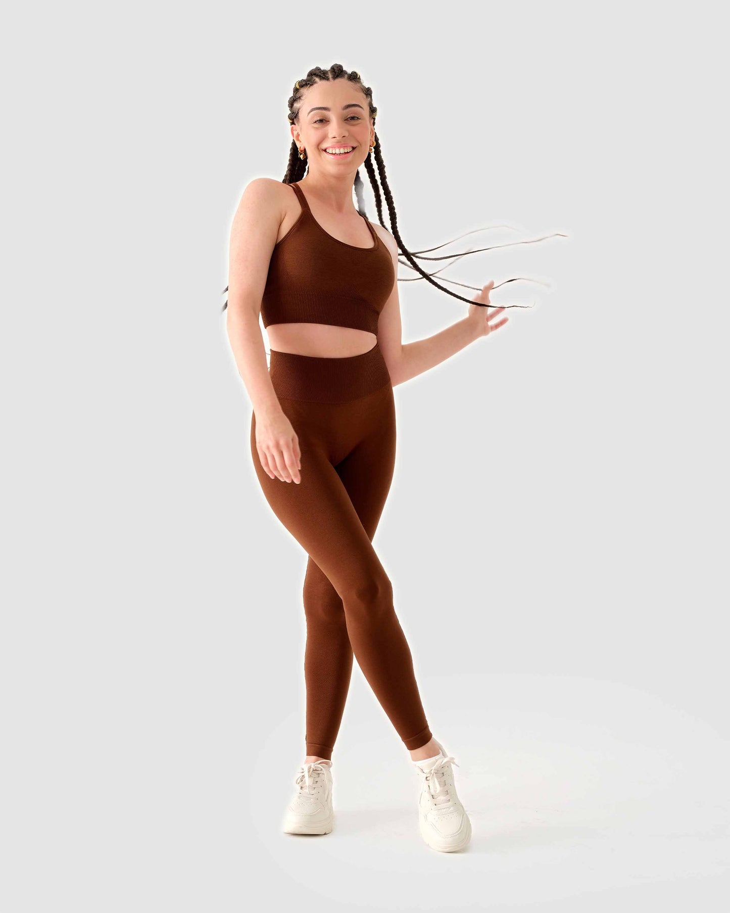 Scrunch Seamless Leggings Dunkelbraun