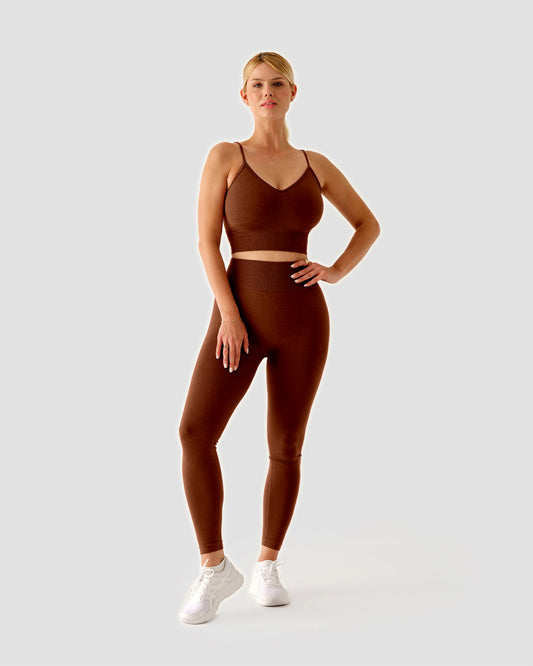 Crop Bra Dunkelbraun