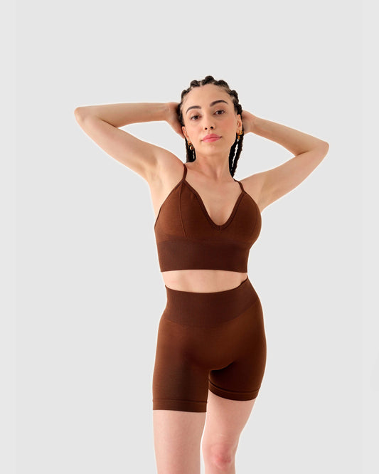 Scrunch Seamless Mini Short Dunkelbraun