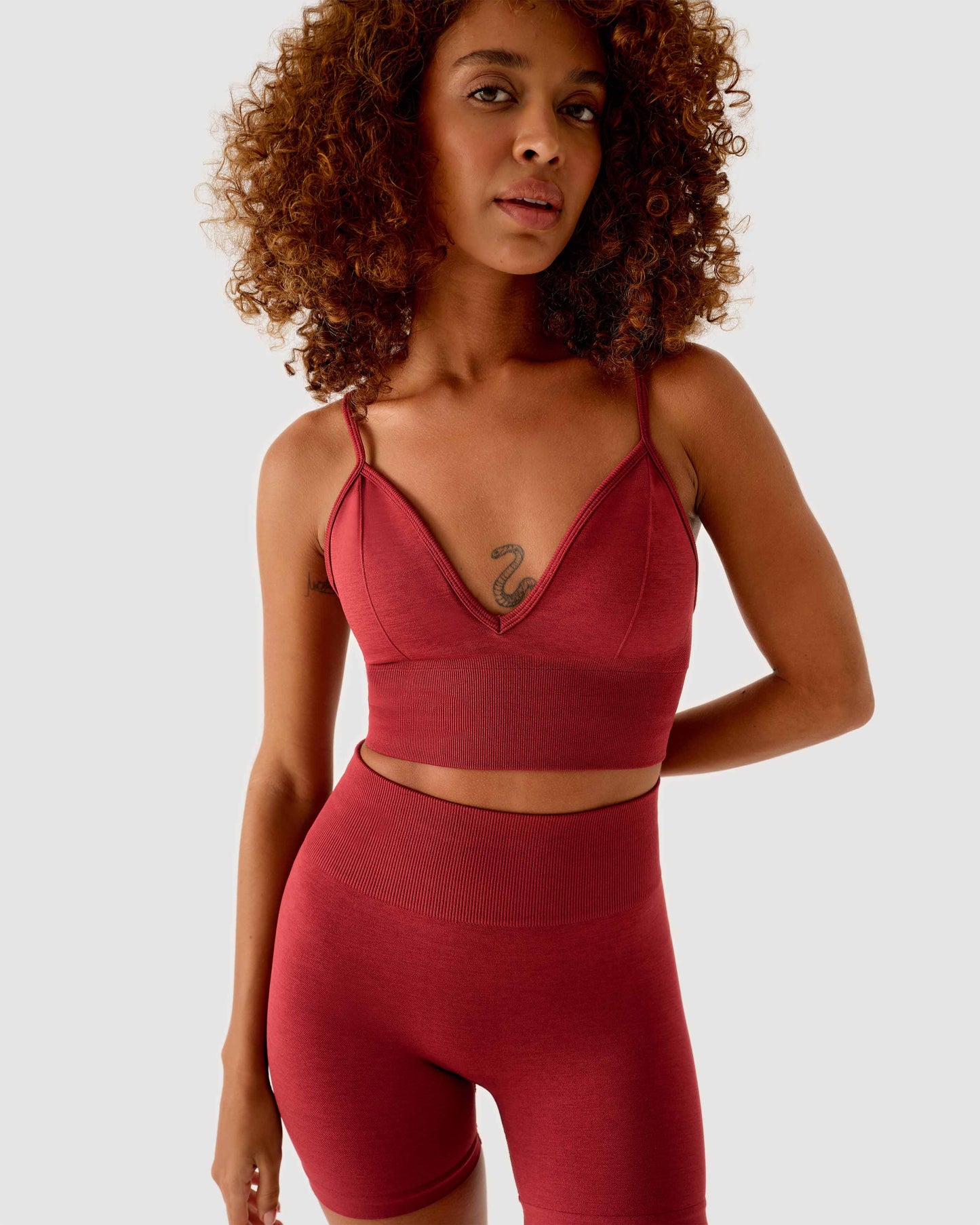 V-Neck Bra Weinrot