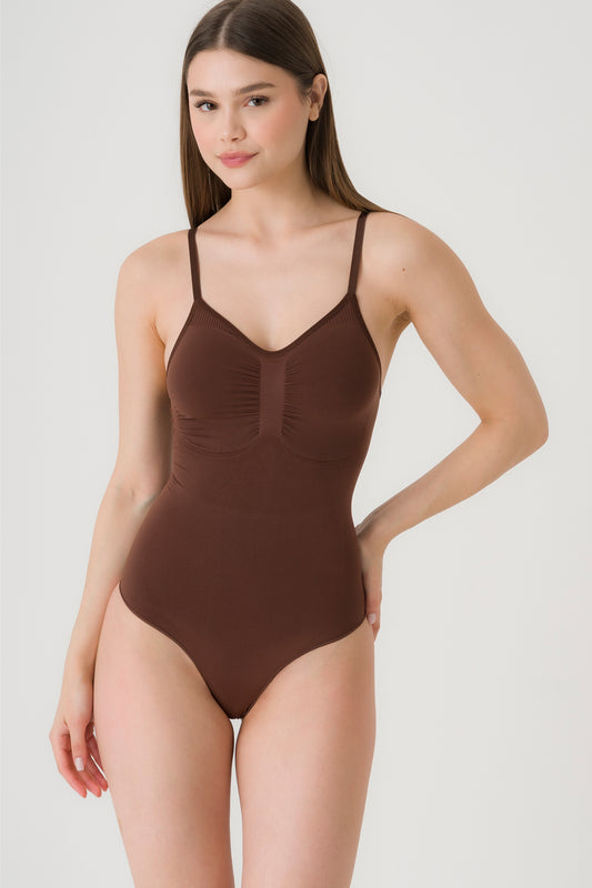 Shapewear Bodysuit mit Slip Dunkelbraun