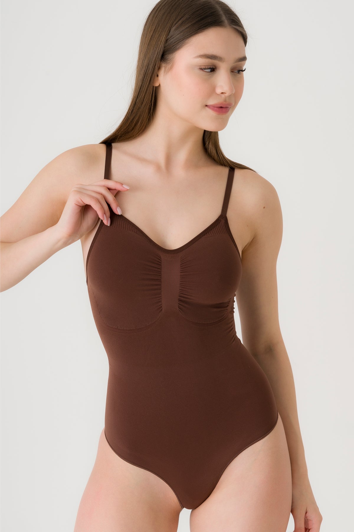 Shapewear Bodysuit mit Slip Dunkelbraun