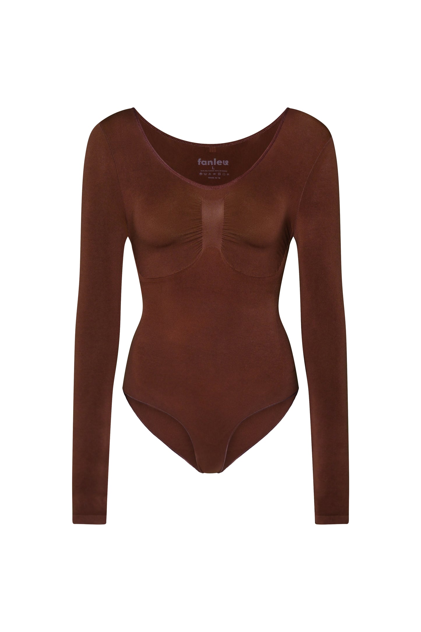 Shapewear Longsleeve Bodysuit Dunkelbraun