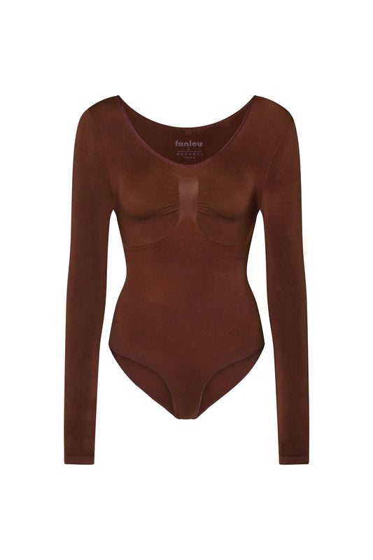 Shapewear Longsleeve Bodysuit Dunkelbraun